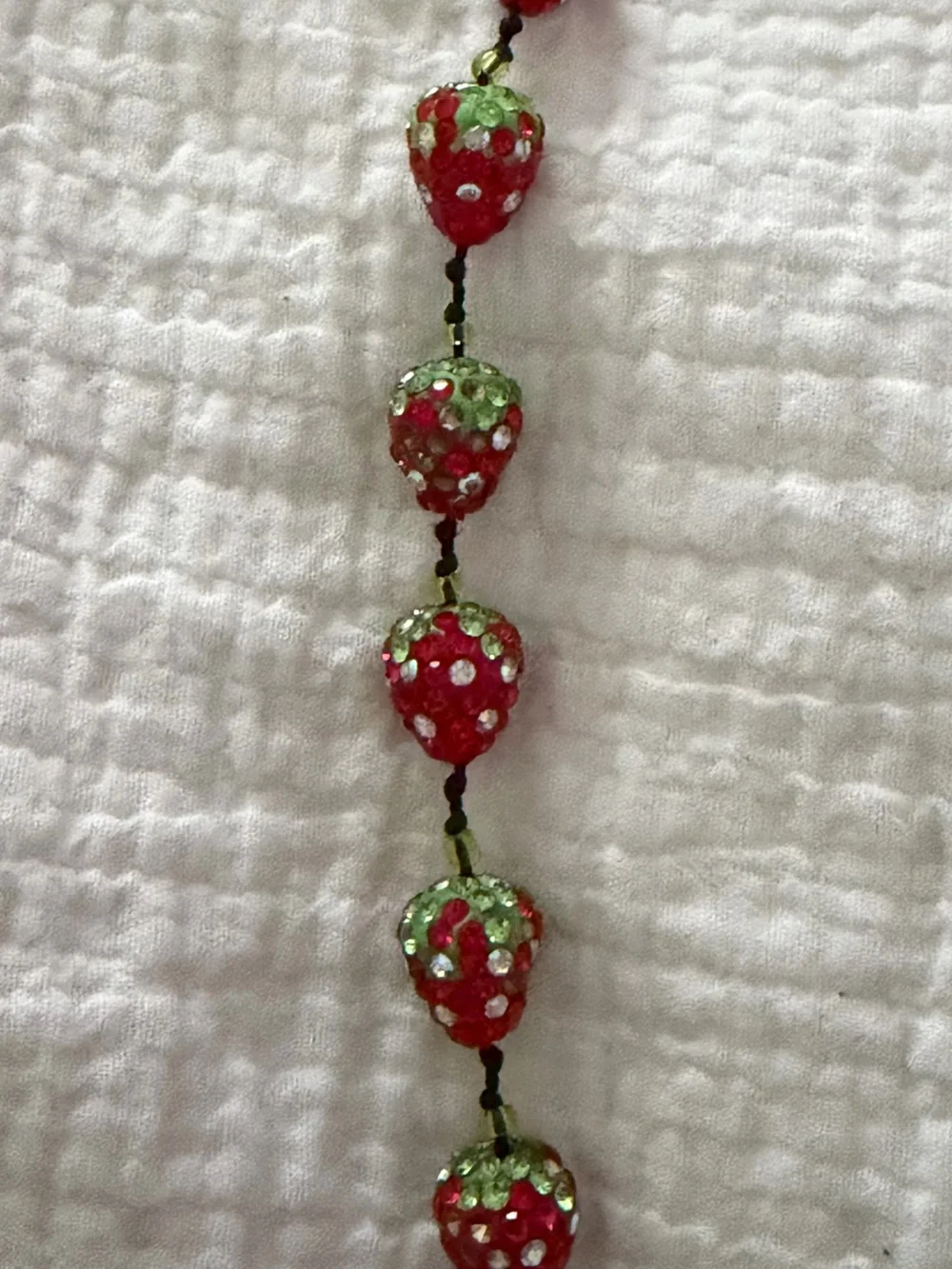 Strawberry Crystal Pavé Beaded Wrist Strap for IPhone Case